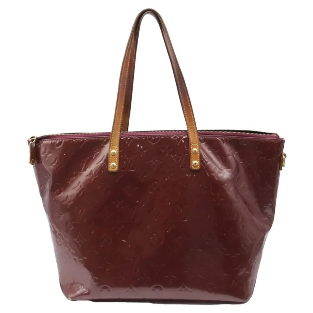 Louis Vuitton Bellevue GM Tote Bag in Burgundy Patent Leather